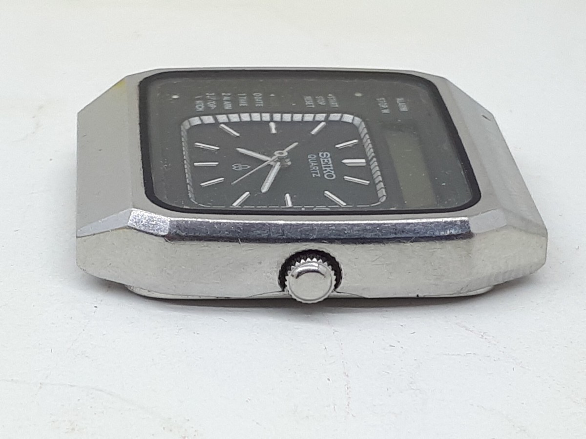 SEIKO アナデジ　H357-5010 クォーツ　スクエア　シルバー Vintage Seiko H357-5010 Chrono LCD Digital Quartz watch