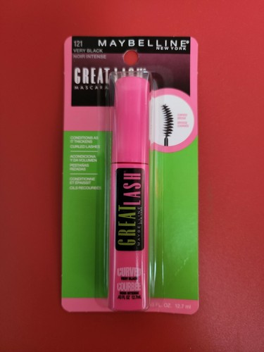 Maybelline Great Lash Curved Brush waschbare Wimperntusche, sehr schwarz 121, 0,43 fl. Oz. - Bild 1 von 2