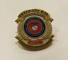2002 Coca-Cola Veterans Day RARE Pin! Navy United States Marine Corps! Military