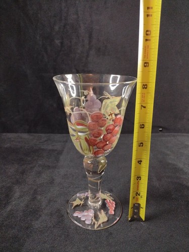 Hand Painted 16 Oz Wine Goblet Set Of 4 Noble Excellence Meritage - Picture 7 of 9
