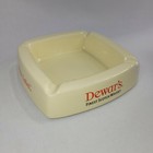 Dewars Scotch Whisky 6" Ashtray Vintage White Label Ceramic Alcohol Bar Pub Dish