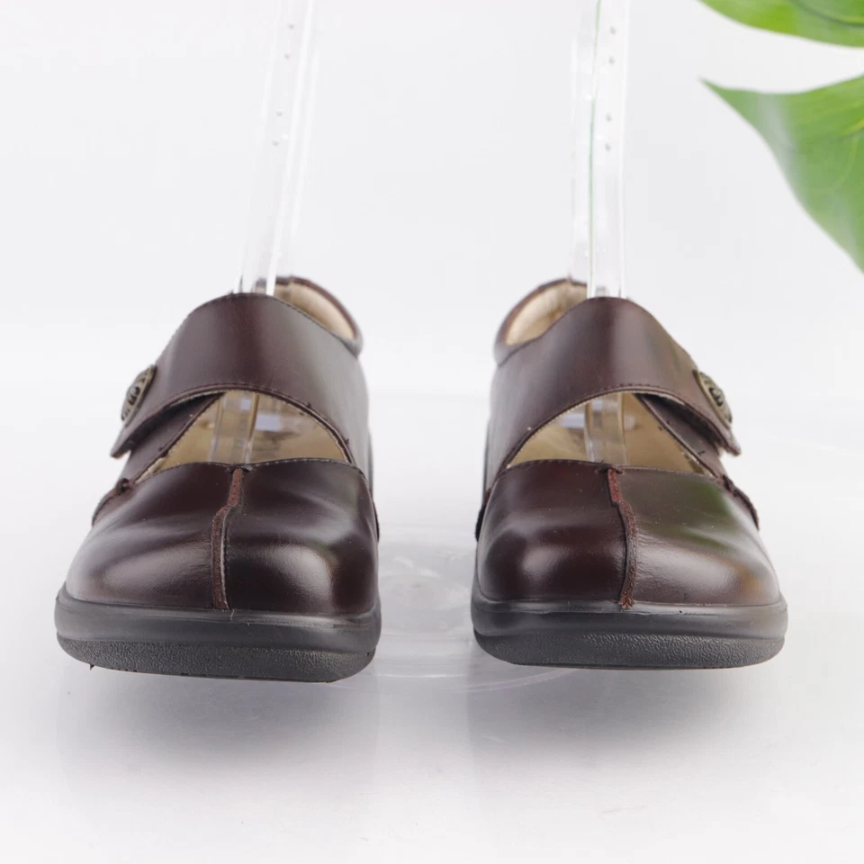 Alegria Women's Kaitlyn Mary Jane Size 39 9 Professional Clog Brown Leather Shoe - Image 3 of 4