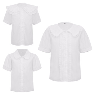 Kids Girls Shirts Travel Blouse Cotton Shirt Summer T-shirt Vacation Top Party