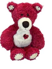 First  Main Tender Teddy Bear Red 12" Plush Plaid Patchwork Heart Stuffed Anima