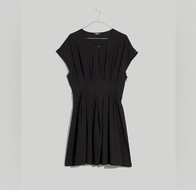 Madewell Womens NWT The Lucie Pleated Mini Dress Black Size 8 | eBay