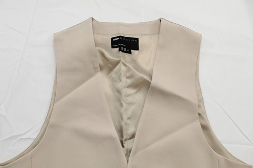 Asos Design Men's Super Skinny Front Button Suit Vest JW7 Stone Size 34 NWT - Picture 2 of 3
