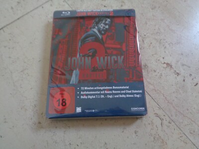 John Wick Chapter 2  Keanu Reeves Blu-Ray SteelBook Laurence Fishburne PL READ!