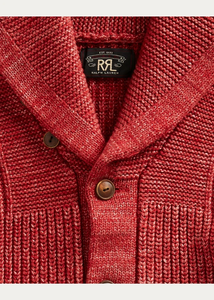 RRL Ralph Lauren 1930's Inspired Chunky Cotton Linen Wool Cardigan-- S - Image 3 of 3