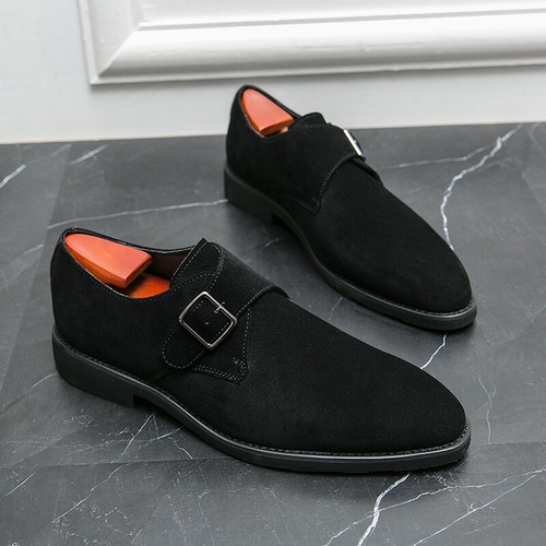 Herren Kunst-Wildleder Spitz zulaufend Schnalle Riemen Leger Oxford-Schuhe Leger Mode Schuhe - Bild 6 von 9