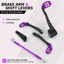 Purple Brake shifter linkage levers for harley Street road king Tri Glide 14-up