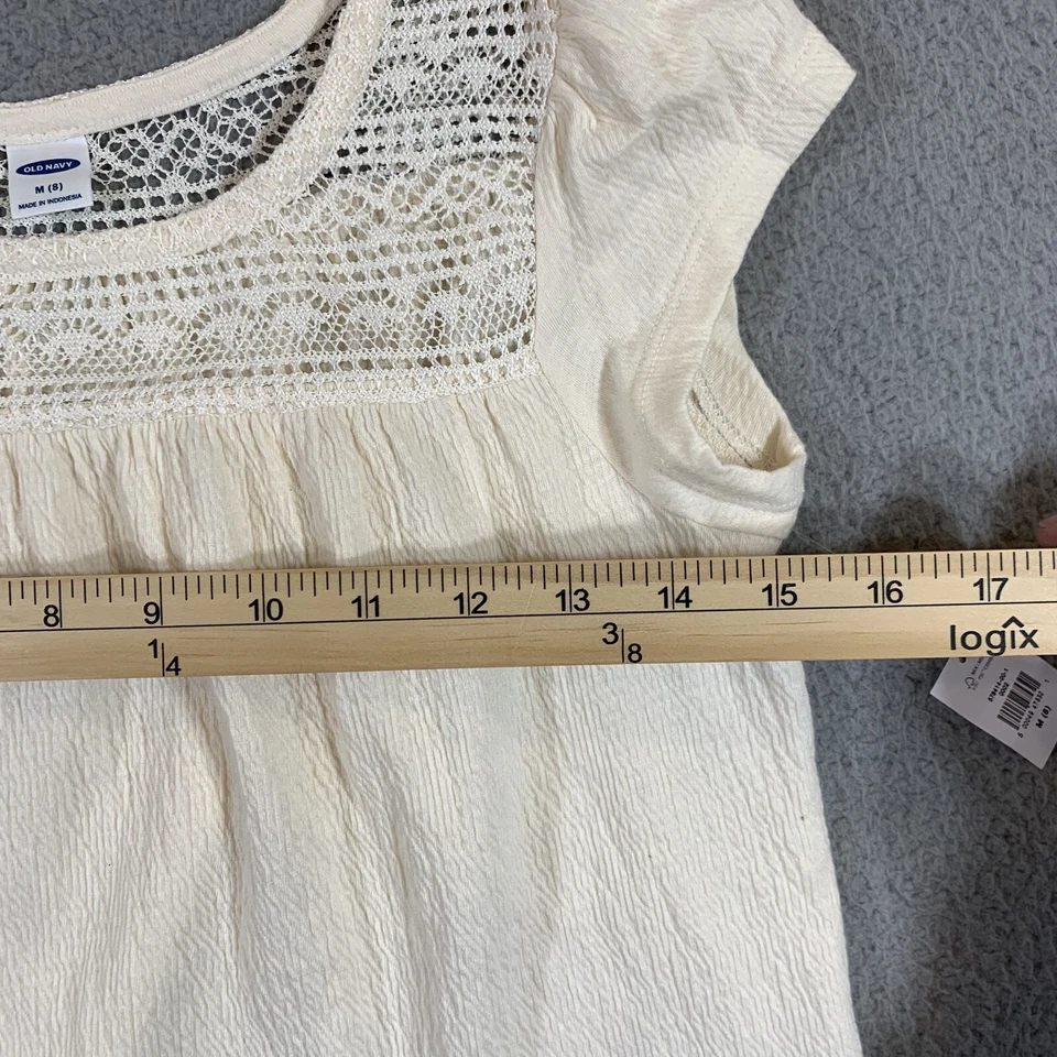 Old Navy Dressy Shirt Girls 8 (M) Beige Tan Boho Tropical Desert Fancy Formal - Image 3 of 4