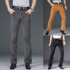 Pantaloni In Corduroy Stretch A Zampa D'Elepante Casual Da Uomo
