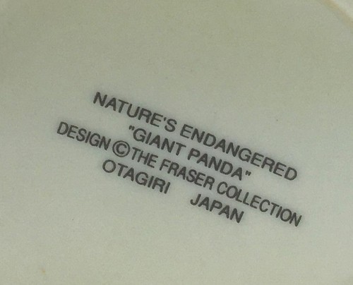 Vintage Otagiri Japan Mug Nature's Endangered Rare Giant Panda Coffee Cup Fraser - Picture 7 of 7