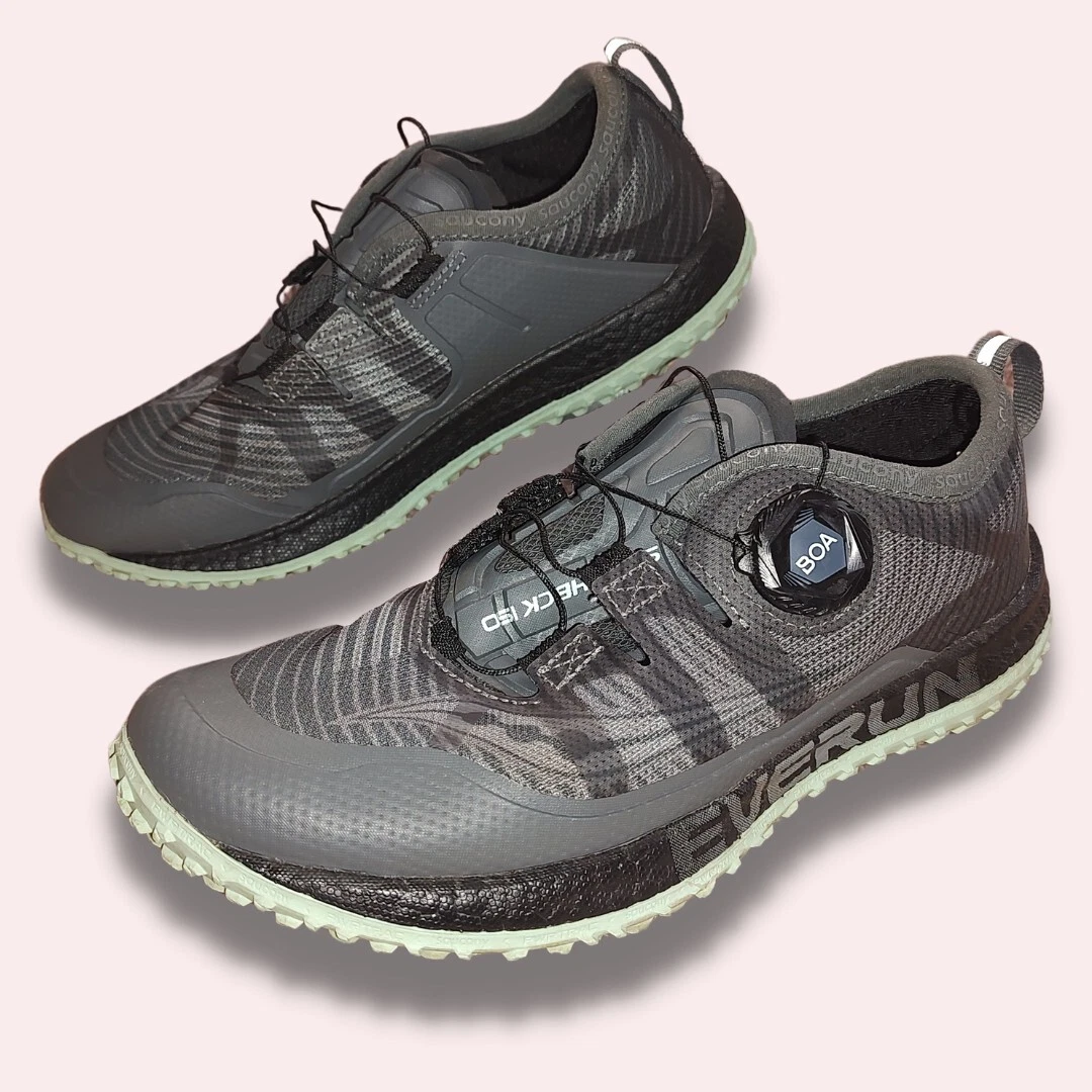 Saucony Switchback ISO Trail Running Shoes BOA Dial Grey Mint sz. 7