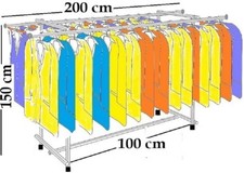 Tandem Kleiderständer  doppel Kleiderstange  Garderobe Barrenständer. St.07.200