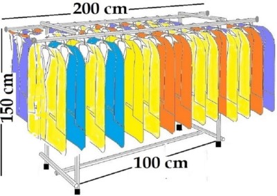 Tandem Kleiderständer  doppel Kleiderstange  Garderobe Barrenständer. St.07.200