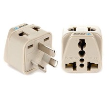 OREI 2 in 1 Australia Travel Adapter Plug - US to China Type I - Grounded -Beige