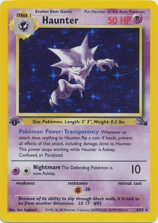 haunter holo fossil psa10 旧裏 ゴースト Haunter Fossil 6/62 Blue Stain Error Misprint Holo Pokemon Card | eBay