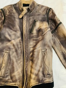 distressed leather moto jacket