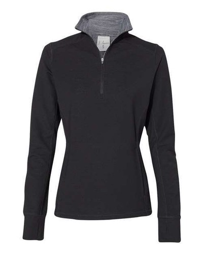 J. America 8433 Women Omega Stretch Quarter-Zip Pullover - Picture 2 of 3