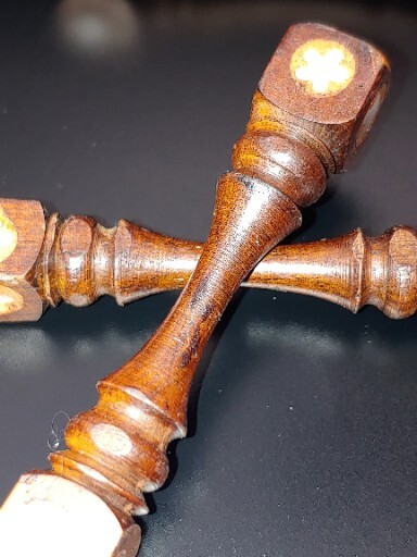 黄花梨木嵌螺钿玉器筷子箸枕Vintage China Huanghuali Rosewood