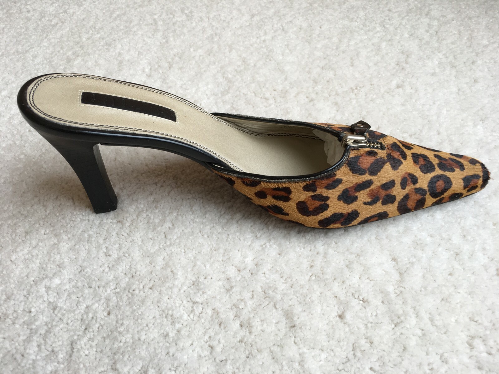 leopard skin mules