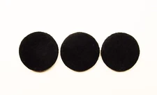 3 MADE IN USA black genuine suede leather covered jacket buttons 23 mm(7/8 inch)