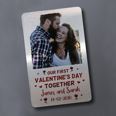 First Valentines Day Gift Boyfriend Girlfriend Metal Wallet Card Personalised Ebay