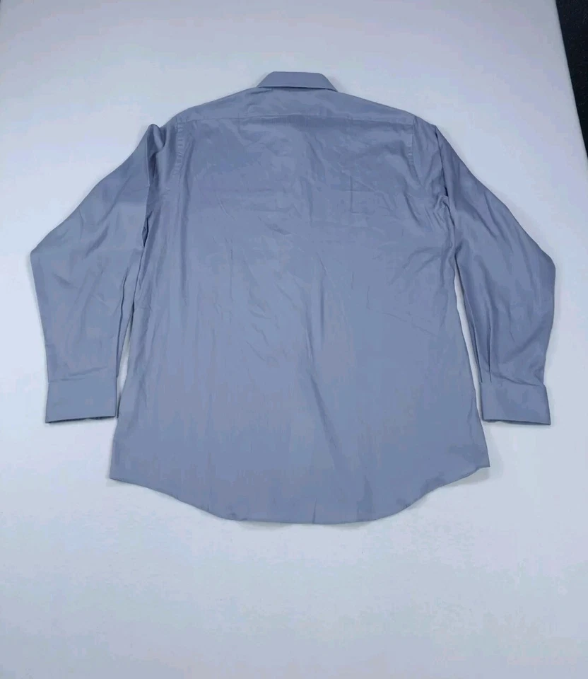 Van Heusen Dress Shirt Men 16 Grey Flex Collar Regular Fit Corpcore Wrinkle Free - Image 2 of 4