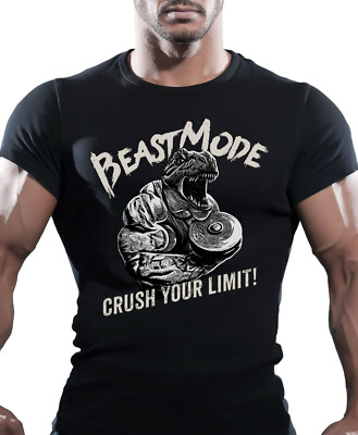 Lobo Negro T-Shirt Beast Mode Crush your Limit! Bodybuilding S - 4XL