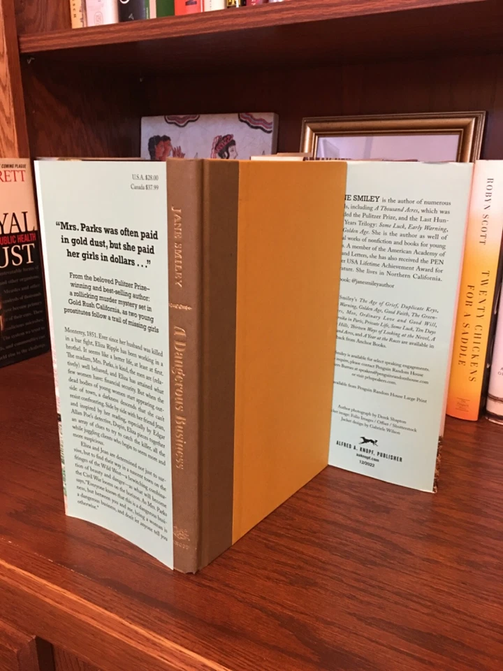 A Dangerous Business.  Jane Smiley  1st HC Ptg.  Knopf 2022.  Fine Unread Foto 3 de 4