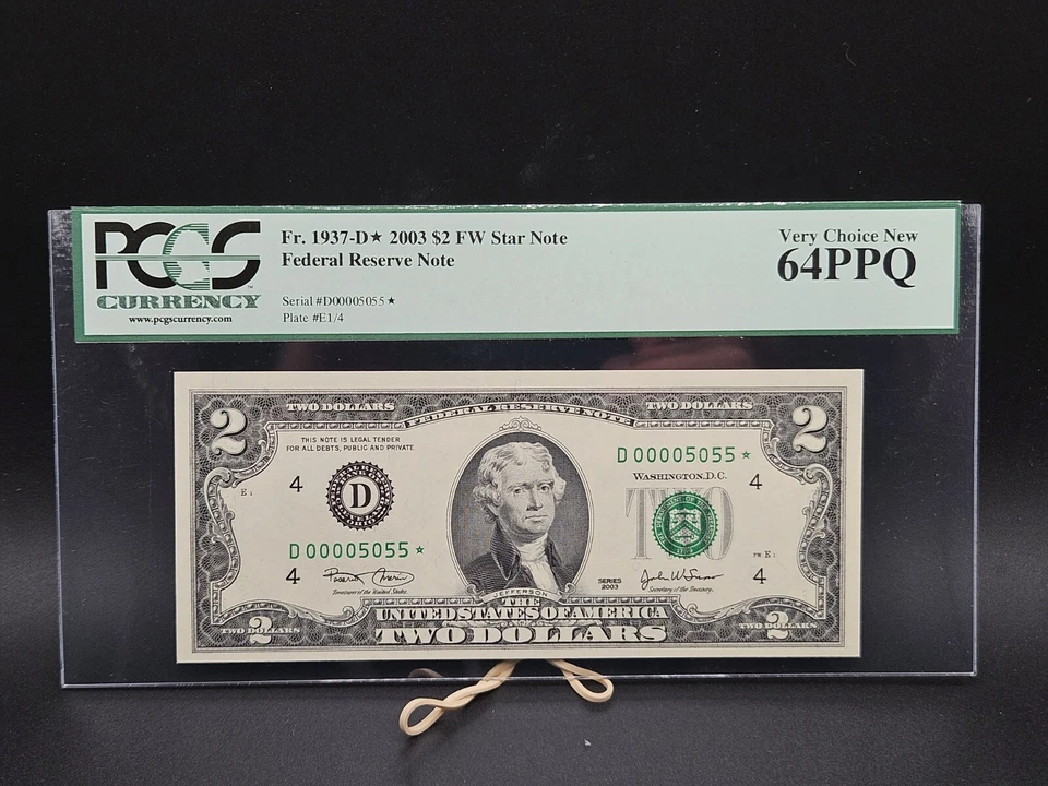 Set of (3) 2003 $2 FRN Star Notes | PCGS 65PPQ & 64PPQ | RARE Low/Binary LOOK! - Image 4 of 4