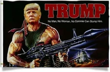 60" x 36" Patriotic Donald Trump Rambo for 2024 President Reelection MAGA Flag