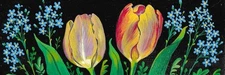 12X4 PRINT OF PAINTING RYTA SPRING TULIPS EASTER VINTAGE STYLE FLOWERS FOLK ART