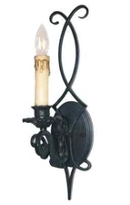 World Imports Ellenwood Single Light Wall Sconce Wrought Iron Black