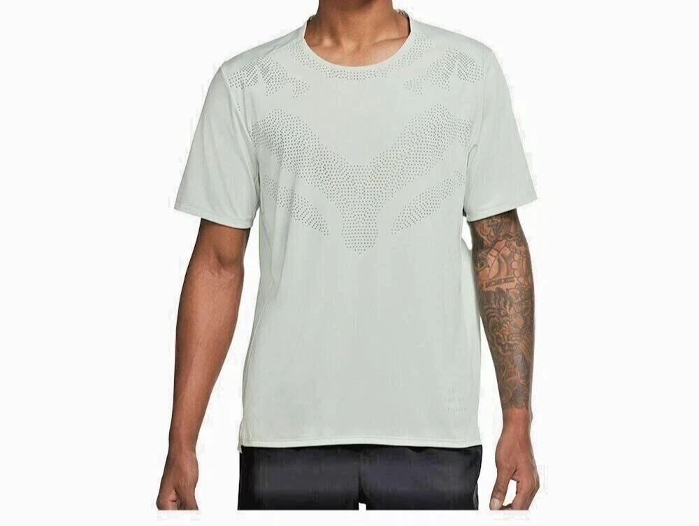 Nike Men's Dri-FIT Rise 365 SS Green Reflective Running Top DD6045-017 XXL (T1)