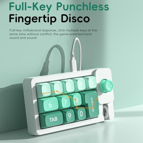 Mini USB-C Mechanical Numeric Keypad RGB Backlight D7P0 Numpad Wired Keys X9K2 - Picture 13 of 18