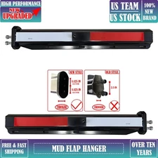 Black Straight Spring Loaded Mud Flap Hanger for Semi Truck,1.125''&2.5'' ,Pair