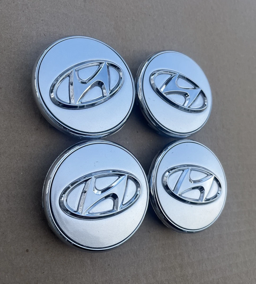 Genuine Hyundai Aluminum Wheel Center Caps – Set Of 4 – Fits 2020-2022 Elantra, Ioniq, Sonata, Tucson