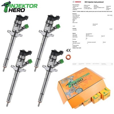 4x 0445110297 Bosch Einspritzdüse Injektor Citroen Peugeot 1.6 HDi 0445110281