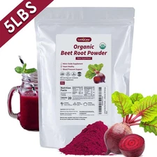 5 LB Organic Beet Root Powder Raw Pure Beta Vulgaris Nitric Oxide Booste Non GMO