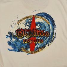 Vintage Crazy Shirts Hawaii T Shirt XL El Nino Surf Club Made in USA Distressing