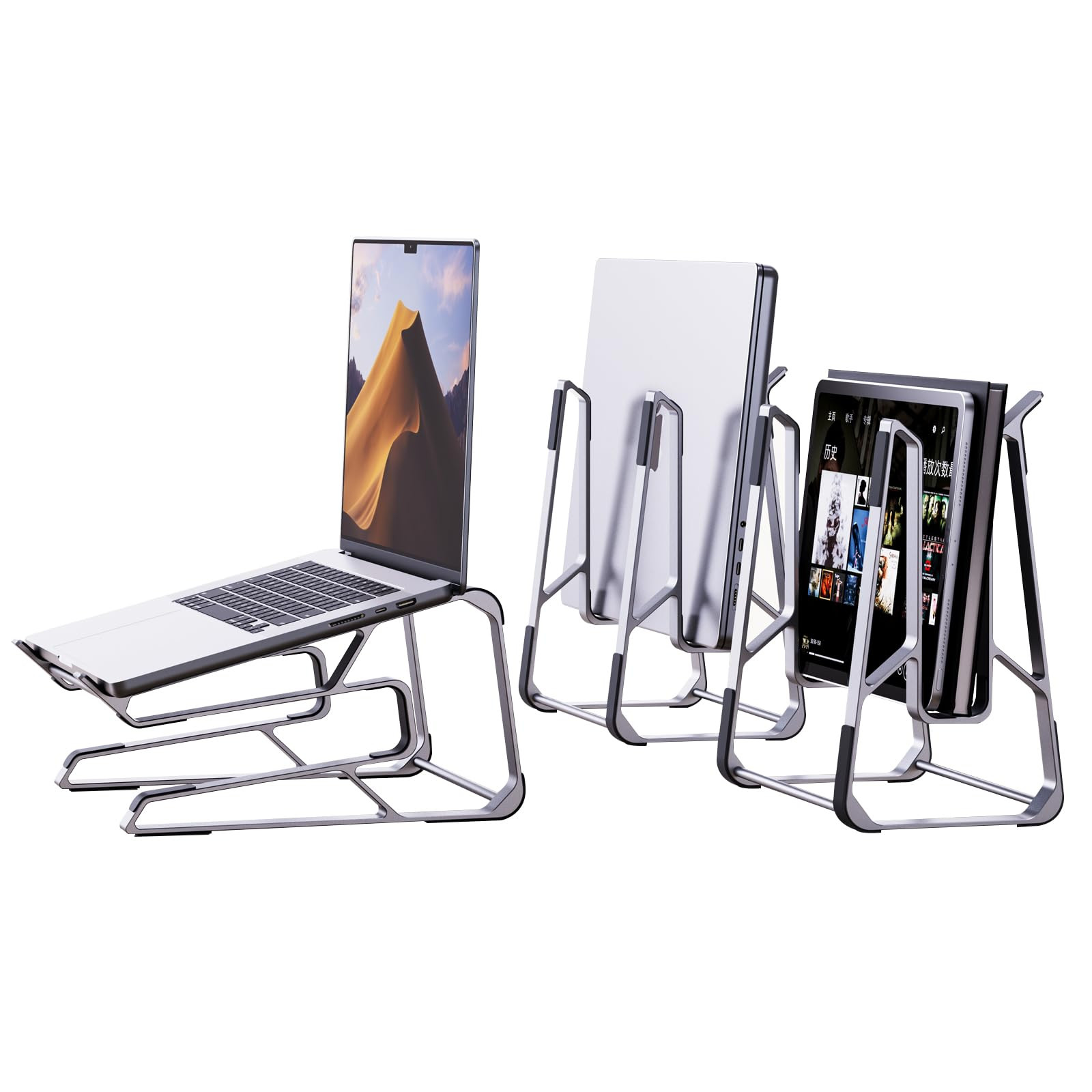 Ergonomic Lightweight Aluminum Laptop Stand with Detachable Design for Desk or Travel