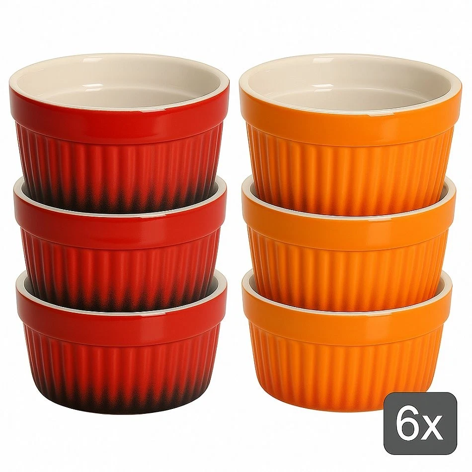 Förmchen Schälchen Dessertschalen 6er Set Ofenfest Keramik Creme Brulee Auflauf - Bild 2 von 3