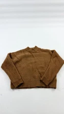 Bailey 44 Sweater Womens Large Brown Fuzzy Mock Neck Pullover Soft Cozy Flaw