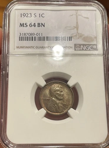 1923 S Lincoln Wheat Cent Penny NGC MS64 BN Brown Uncirculated