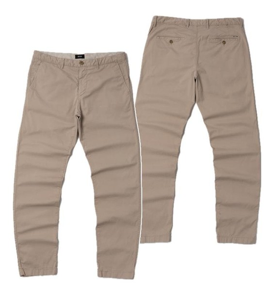 Men Hugo Boss Trousers Beige Cotton 32 / M / 46