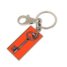 AUTHENTIC HERMES Illusion key ring Key Holder Orange Metal