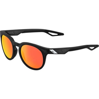 100% Campo Sunglasses, Soft Tact Crystal Black Frame, HiPER Red Multilayer Mirro