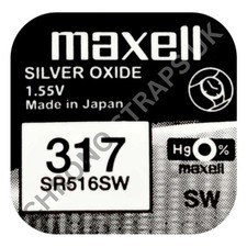 Maxell 317 / SR516SW Silver Oxide Watch Battery